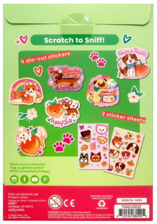 Puppies and Peaches Scented Stickers