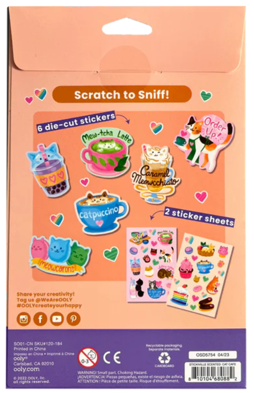 Cat Cafe Scented Stickers