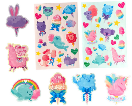 Fluffy Cotton Candy Scented Stickers