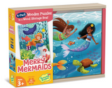 Merry Mermaids 4 Pack Wood Puzzle