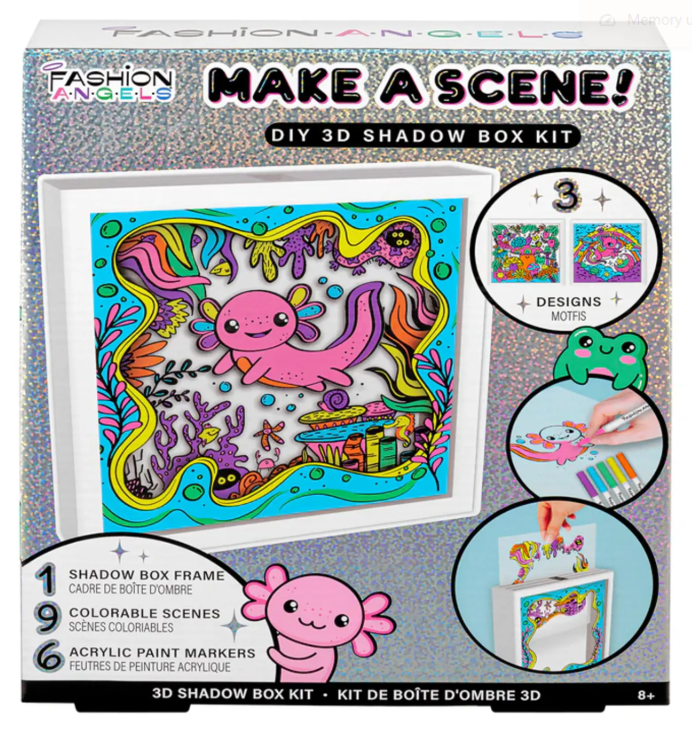 Axolotl Make A Scene Shadow Box