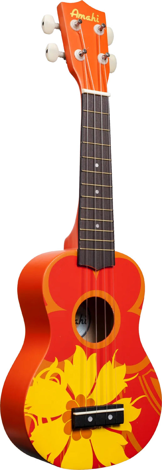 Amahi Soprano Ukulele, Orange Flower