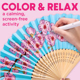 Cherry Blossom Paper Fan Coloring