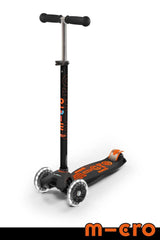 Maxi Deluxe LED Black and Orange Scooter