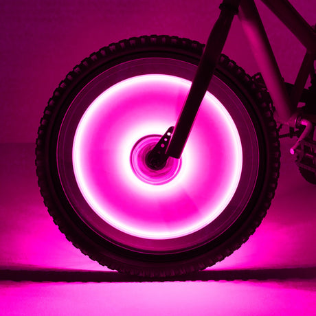 Spinbrightz Kidz LED Solid Pink Spoke Light Tubes