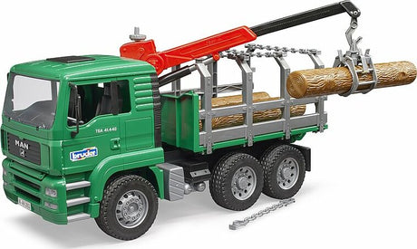 MAN Timber truck with loading crane and 3 trunks