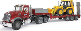 MACK Granite Flatbed Truck with JCB Loader backhoe