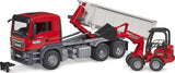 MAN TGS Truck with Roll-Off Container And Schäffer Yard Loader