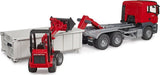 MAN TGS Truck with Roll-Off Container And Schäffer Yard Loader