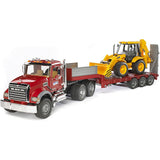 Mack Granite Flatbed Truck With Jcb Loader Backhoe