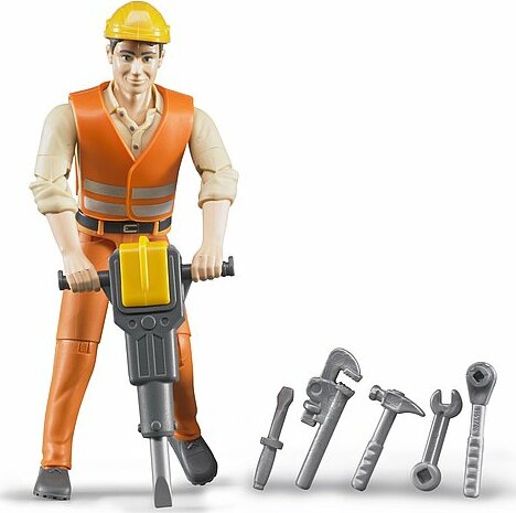 Construction worker with accessories