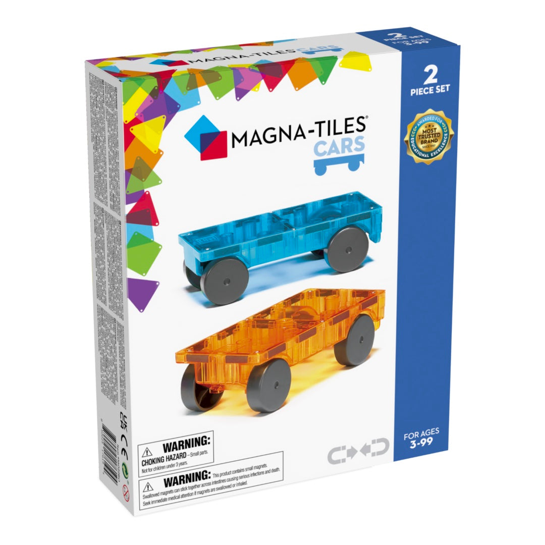 Magna-Tiles® Cars 2 piece set Blue and Orange