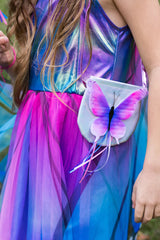 Blue Butterfly Twirl Dress with Wings and Headband (Size 3-4)