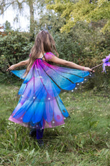 Blue Butterfly Twirl Dress with Wings and Headband (Size 3-4)