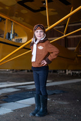 Amelia The Pioneer Pilot Jacket, Hat, Scarf (Size 5-6)