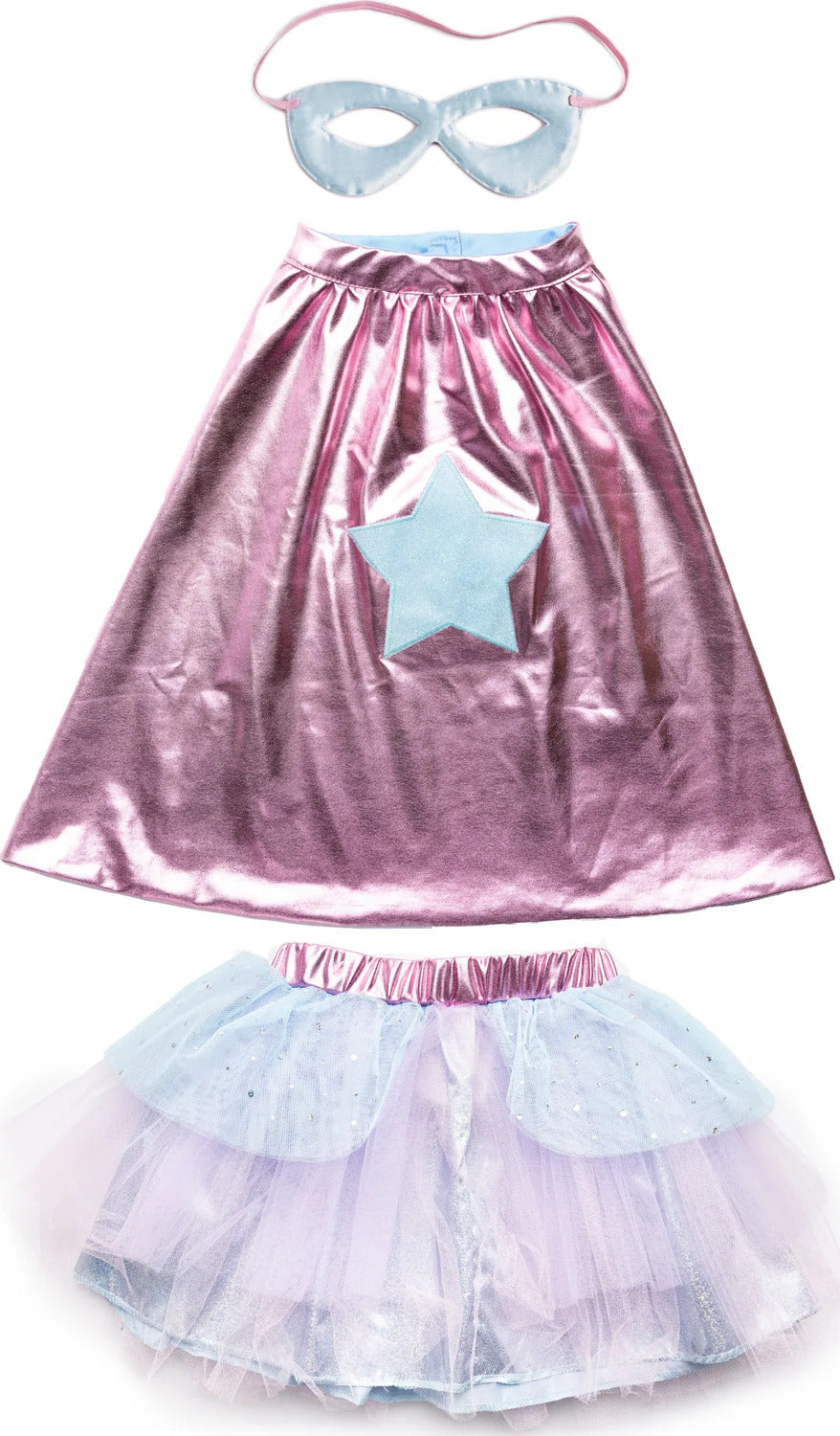 Super Duper Tutu, Cape & Mask Pink & Blue (Size 4-6)