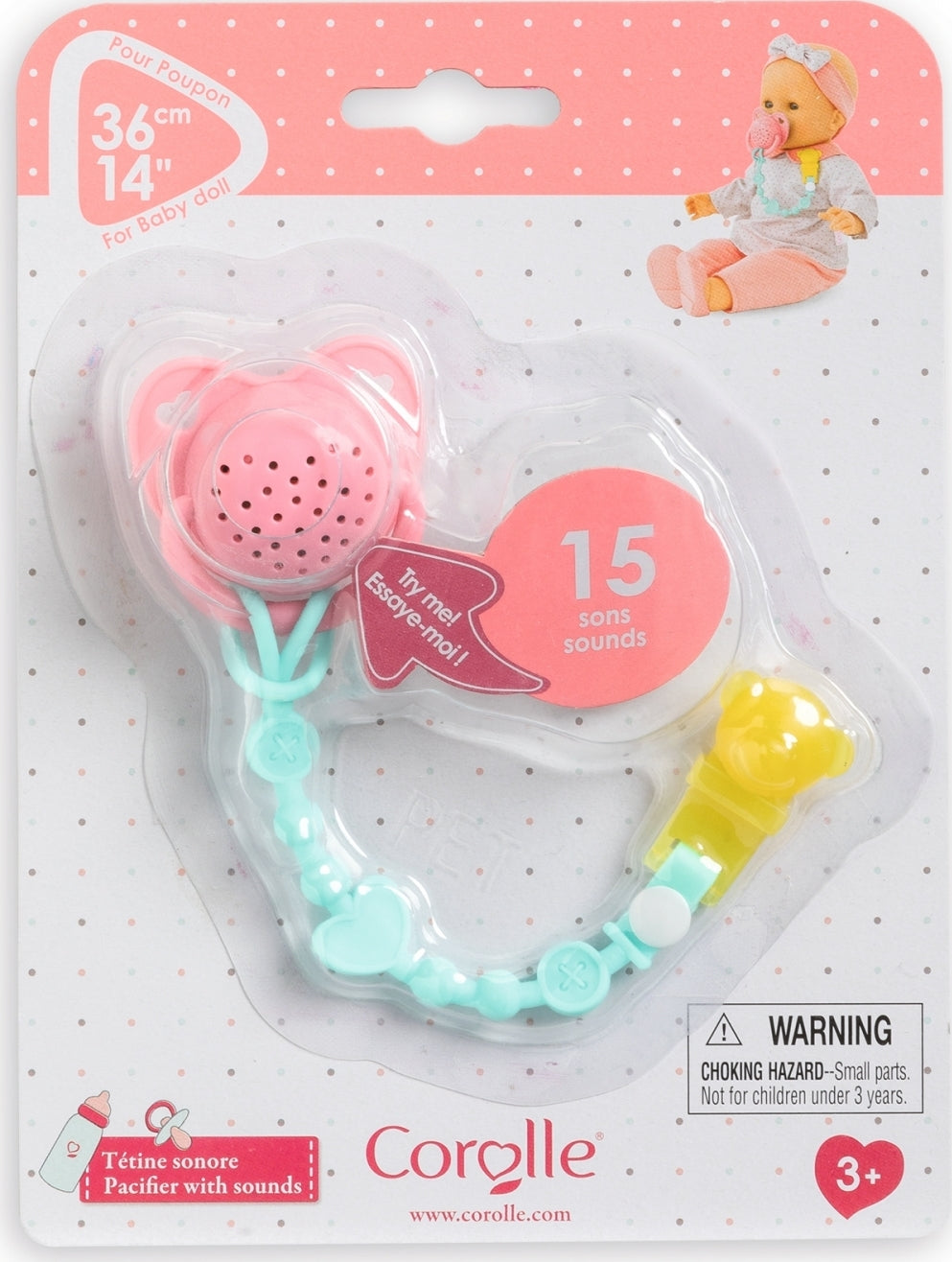 Corolle 14"/17" Pacifier with Sounds