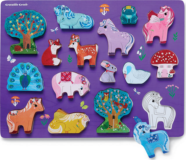 16-pc Wood puzzle - Unicorn Garden