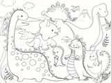 12 pc Dino Washable Puzzle With Markers