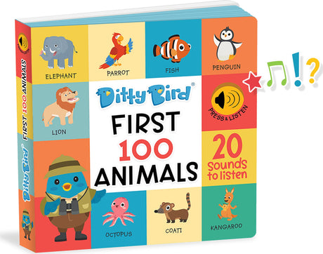 Ditty Bird - First 100 Animals Sound Book