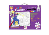 12 pc Animals Washable Puzzle with Markers