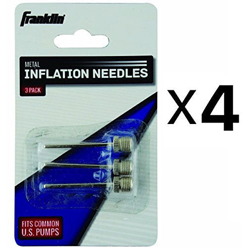 Franklin Sports Metal Inflating Needles Heavy Duty 3 Pc For Ball Pump (4-Pack)