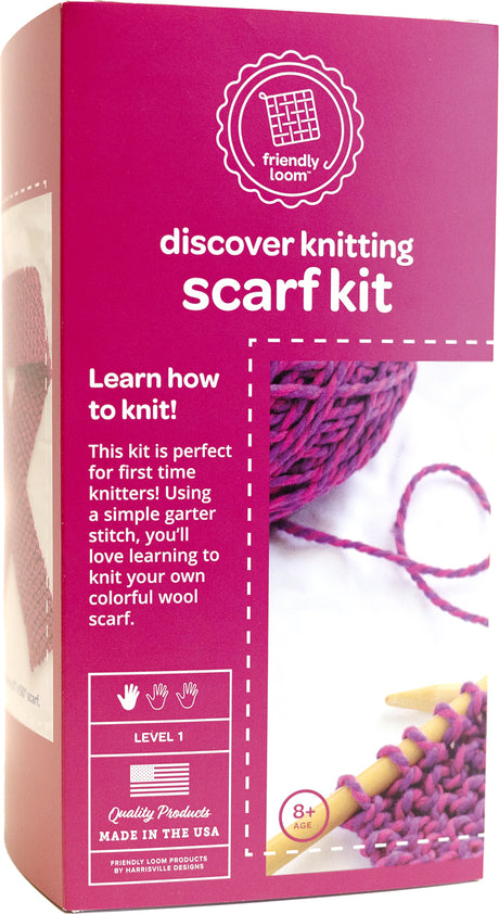 Friendly Loom - Knitting Scarf Kit - Pink