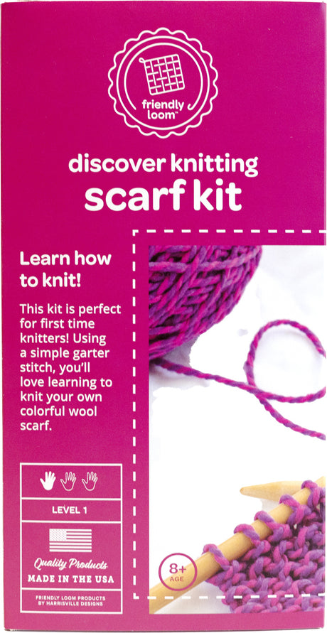 Friendly Loom - Knitting Scarf Kit - Pink