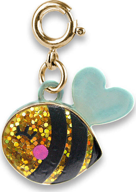 Gold Glitter Bee Charm