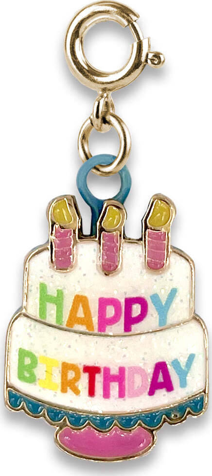 Gold Birthday Cake Charm