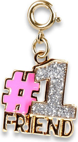 Gold Glitter #1 Friend Charm