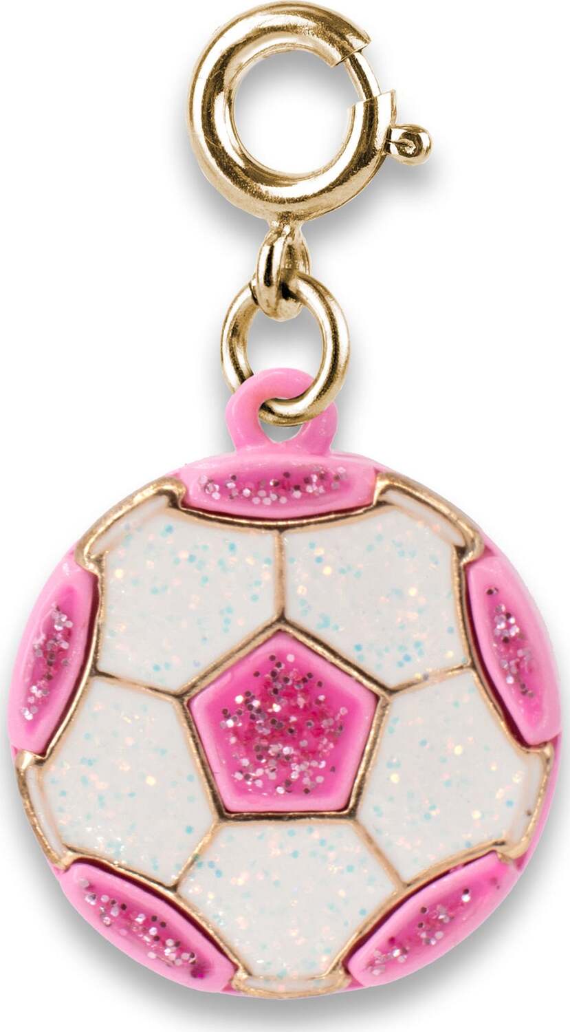 Gold Glitter Soccer Ball Charm