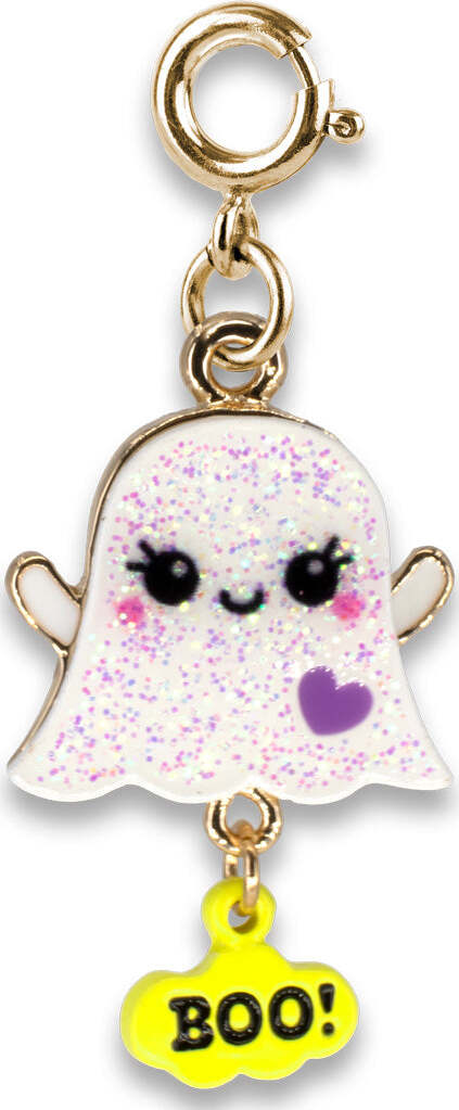 Gold Glitter Ghost Charm