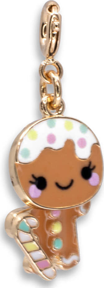 Gold Swivel Gingerbread Man Charm