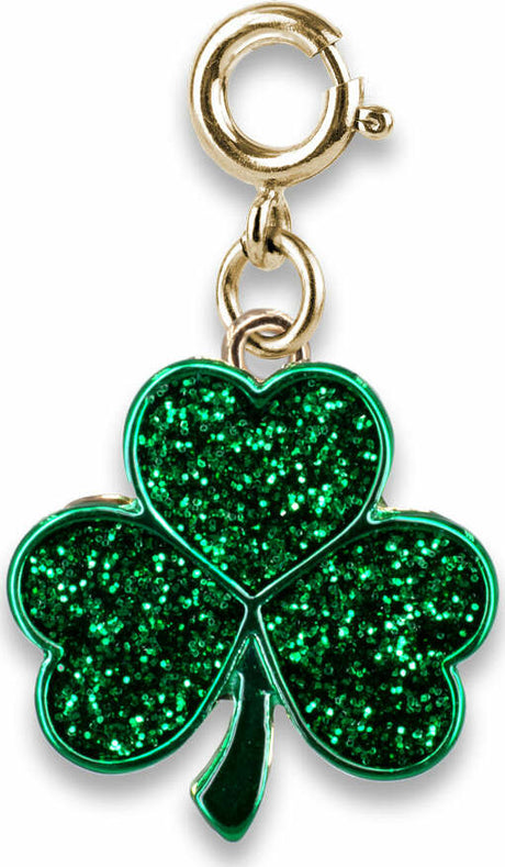 Gold Glitter Shamrock Charm