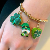 Gold Glitter Shamrock Charm