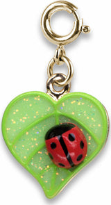 Gold Glitter Little Ladybug Charm