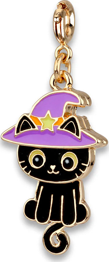 Gold Swivel Black Cat Charm