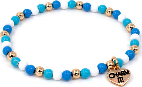 Gold Hanukkah Stretch Bead Bracelet