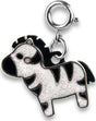 Glitter Zebra Charm