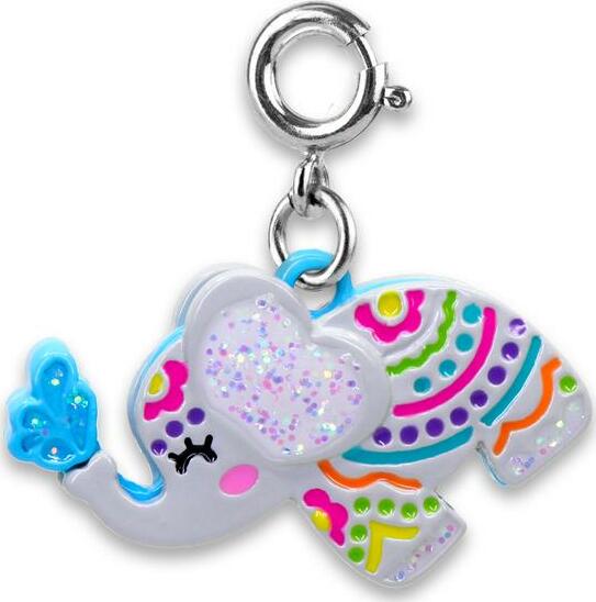 Glitter Elephant Charm