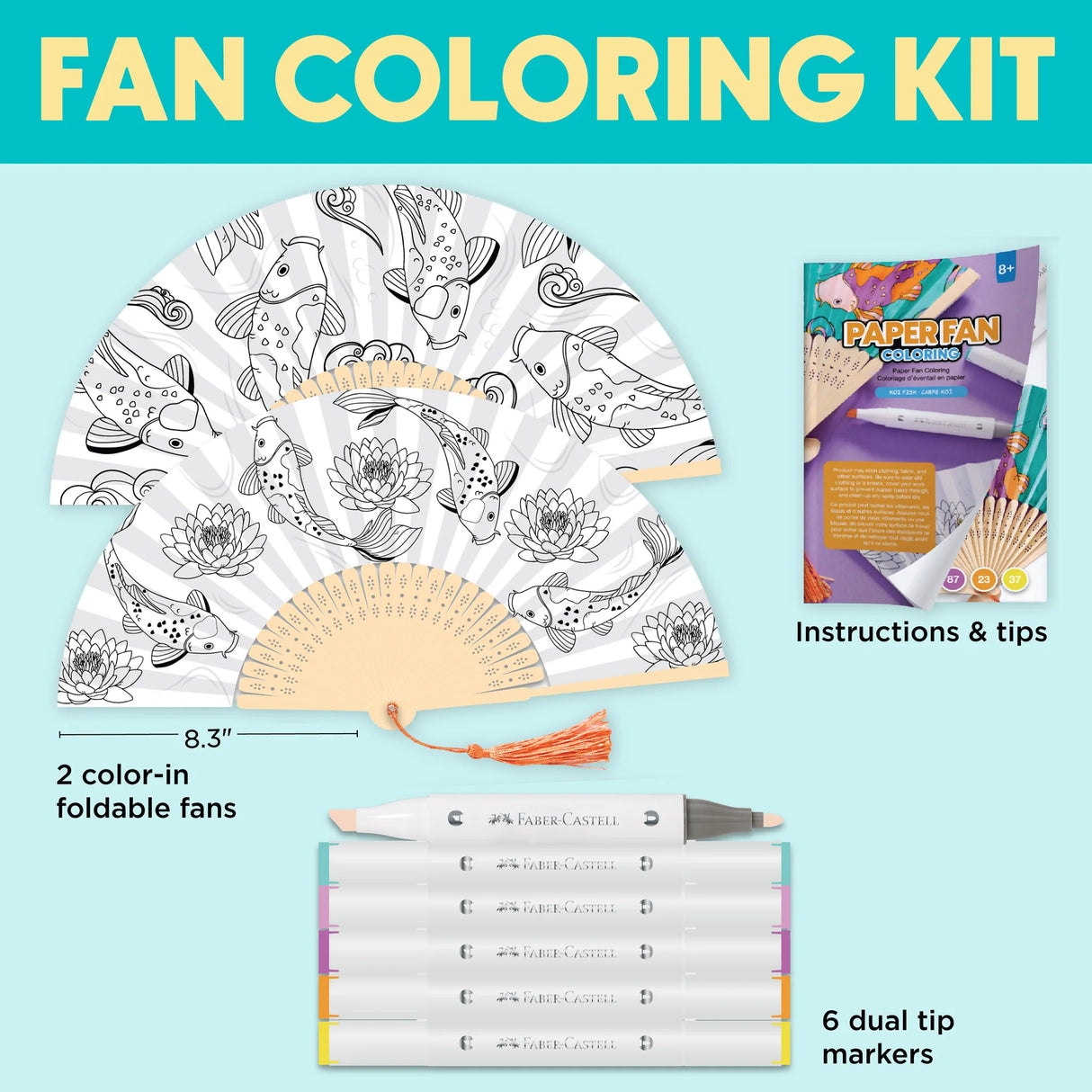 Koi Fish Paper Fan Coloring