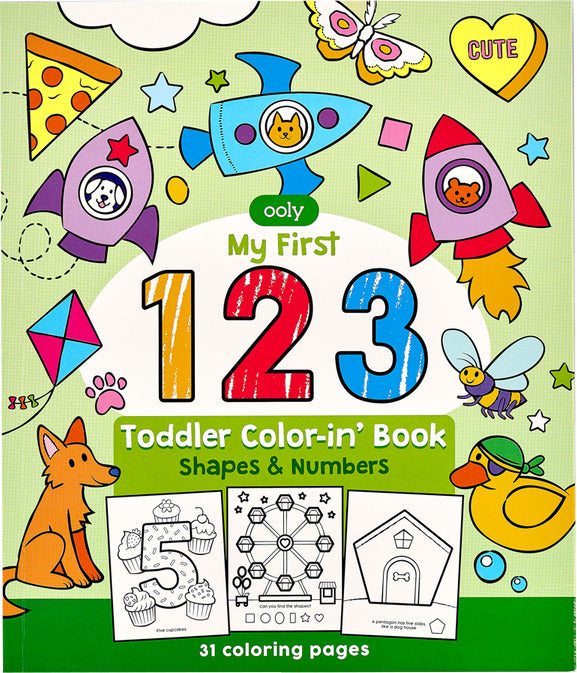 123: Shapes + Numbers Toddler Coloring Book