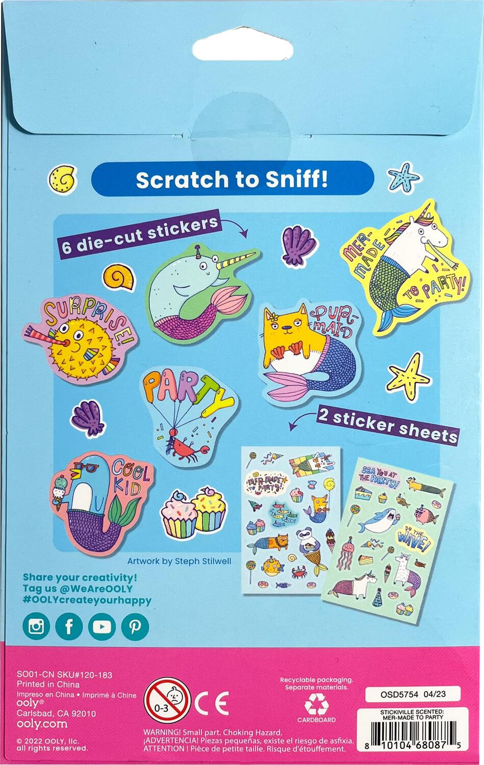 Stickiville Stickers: Mermade To Party - Scented (2 Sheets & 6 Die-Cut)
(Paper)