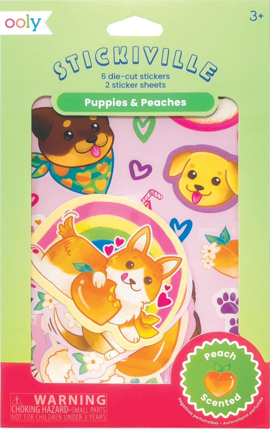 Stickiville Stickers: Puppies & Peaches - Scented (2 Sheets & 6 Die-Cut)
(Paper)