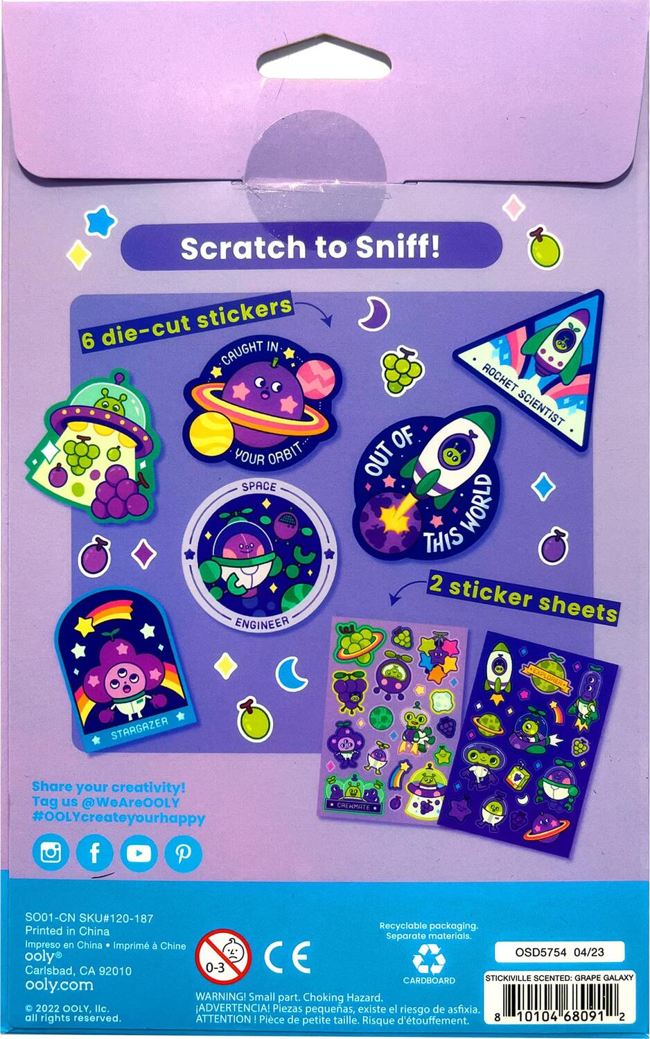 Stickiville Stickers: Galaxy Grapes - Scented (2 Sheets & 6 Die-Cut)
(Paper)