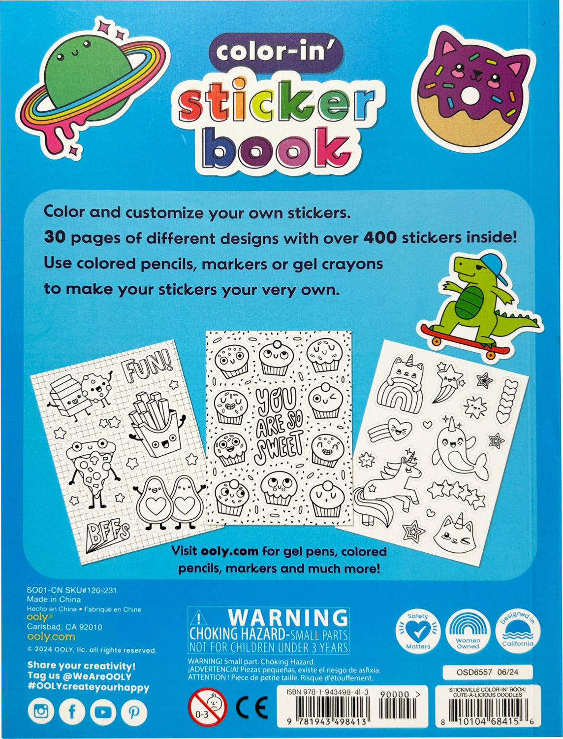 Sticker Color Book Color-in Sticker Book – Fun Stuff Toys