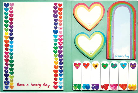 Side Notes Sticky Notes Tab Sets - Rainbow Hearts