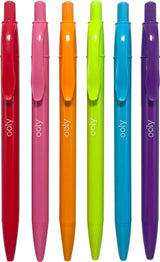 Bright Writers Colored Ink Retractable Ballpoint Pens - Set of 6