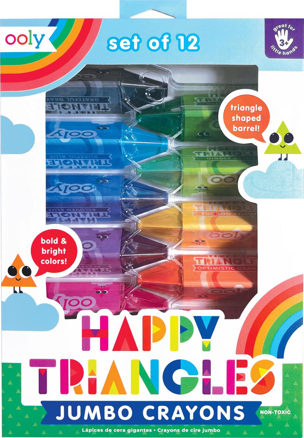 Happy Triangles Jumbo Crayons - Set of 12